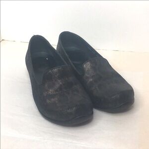 Dansko Olivia Metallic Leopard Print Tailored Flat